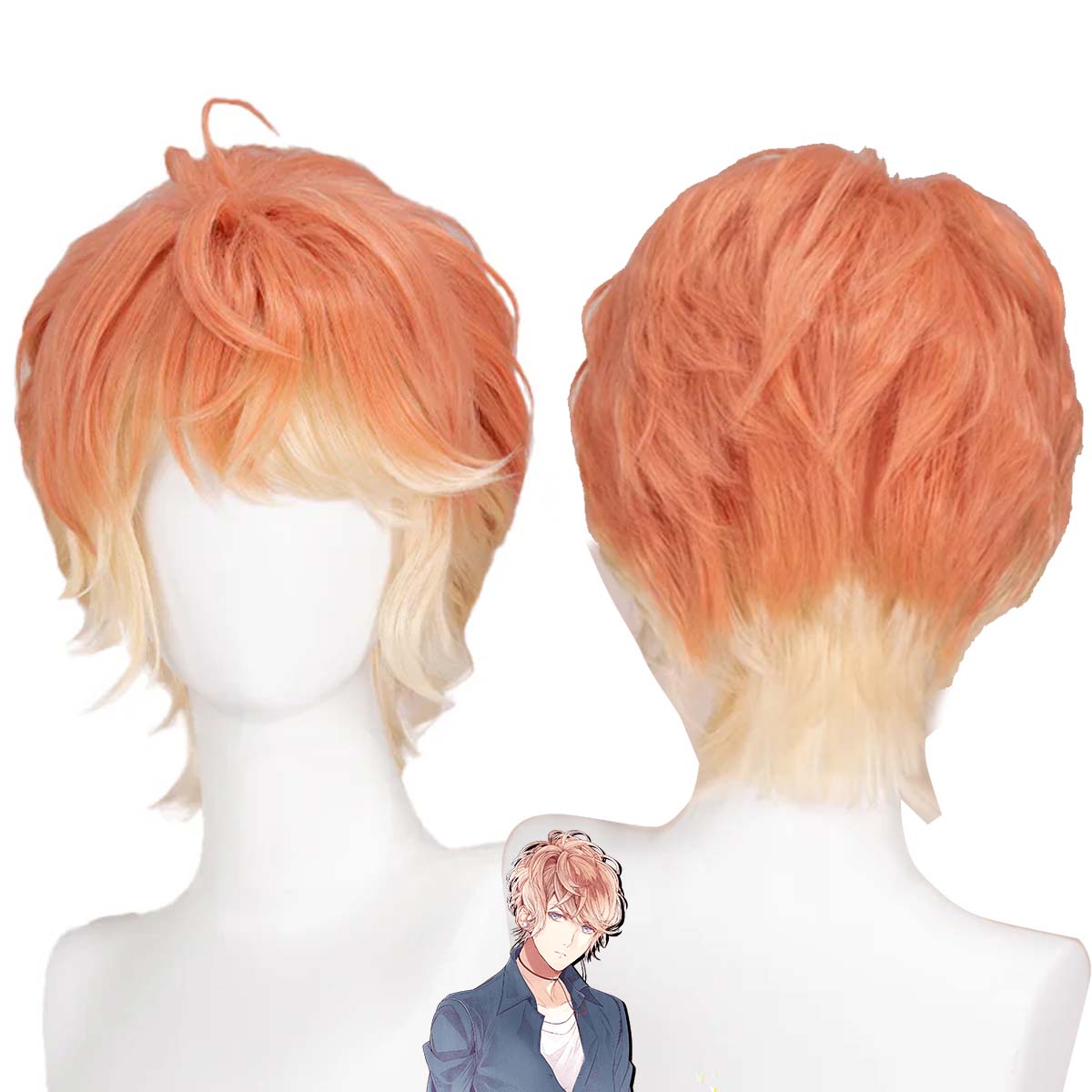 Anime Cosplay Orange Hair - Peruka DOKIDOKI Devil Lover Cosplay Sakamaki