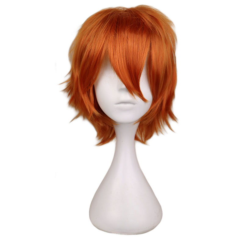 Anime Cosplay Orange Hair - Krótka pomarańczowa peruka dla mężczyzn Kobiety