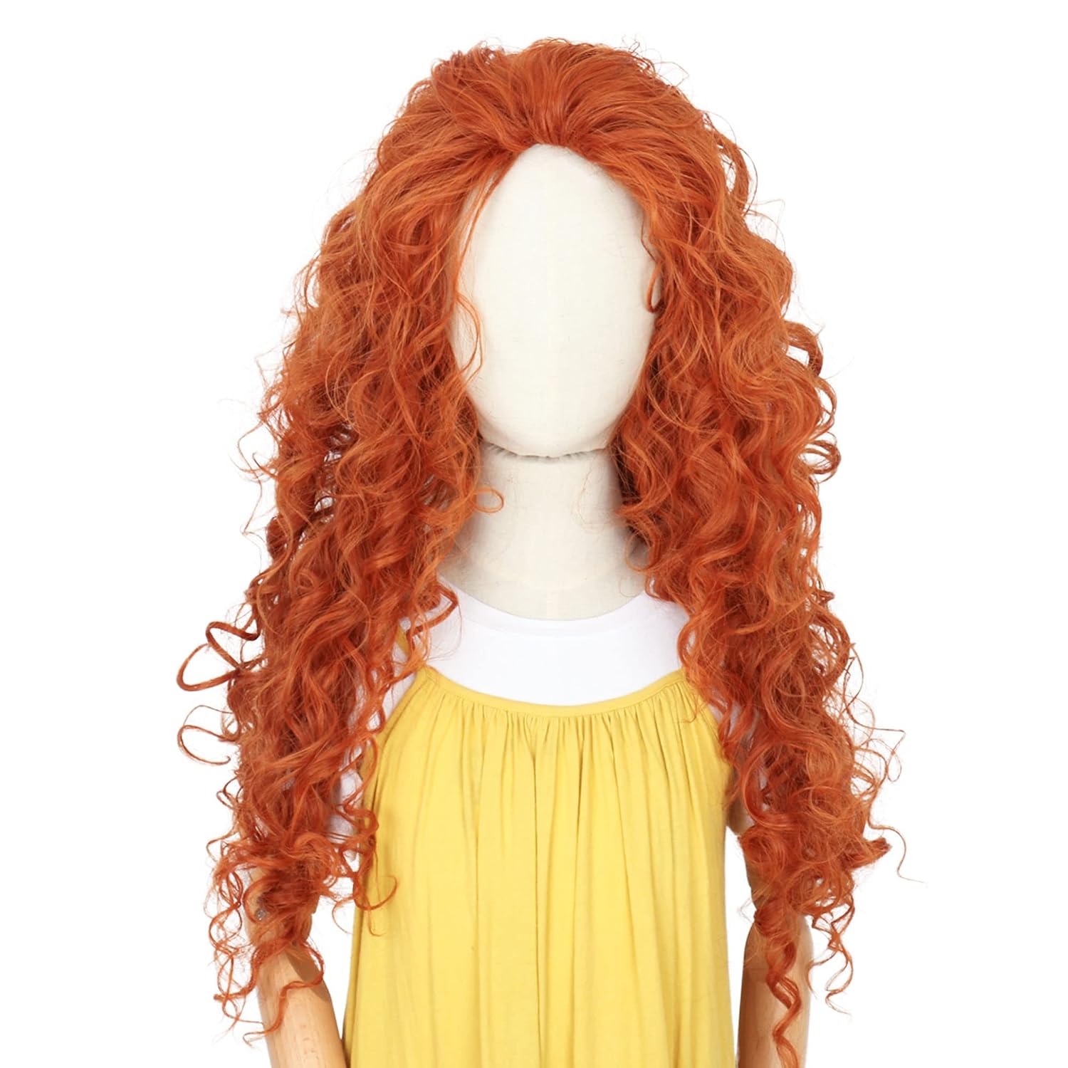 Anime Cosplay Orange Hair - Długie Pomarańczowe Kręcone Włosy Cosplay Halloween