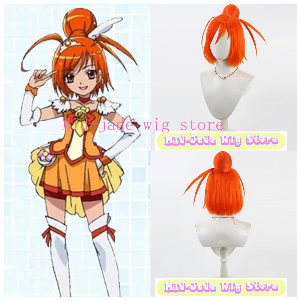 Anime Cosplay Orange Hair - Peruka Cosplay Smile PreCure Akane Hino,