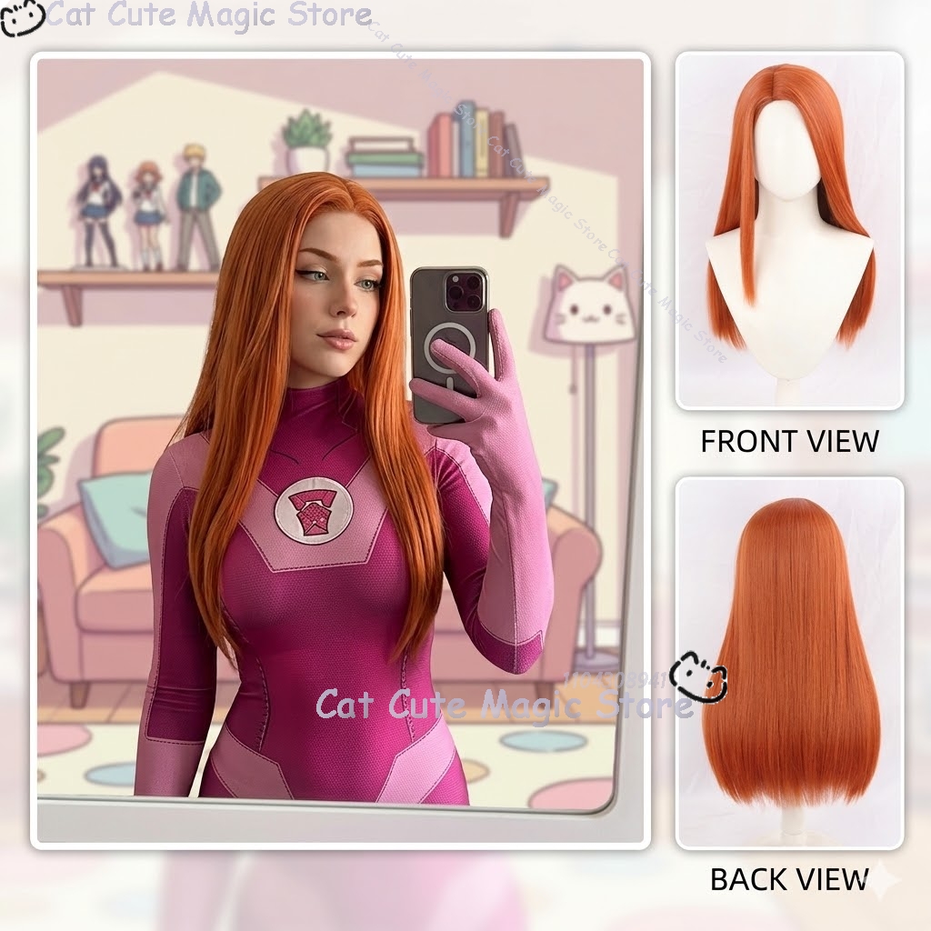 Samantha Eve Wilkins Atom Eve  – Anime Cosplay Orange Hair recenzja i cena